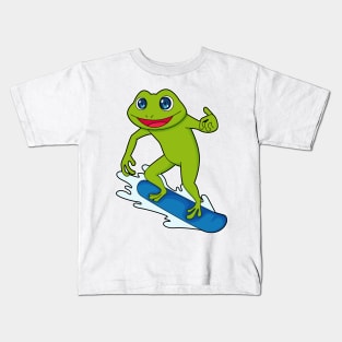 Frog Snowboarder Snowboard Kids T-Shirt